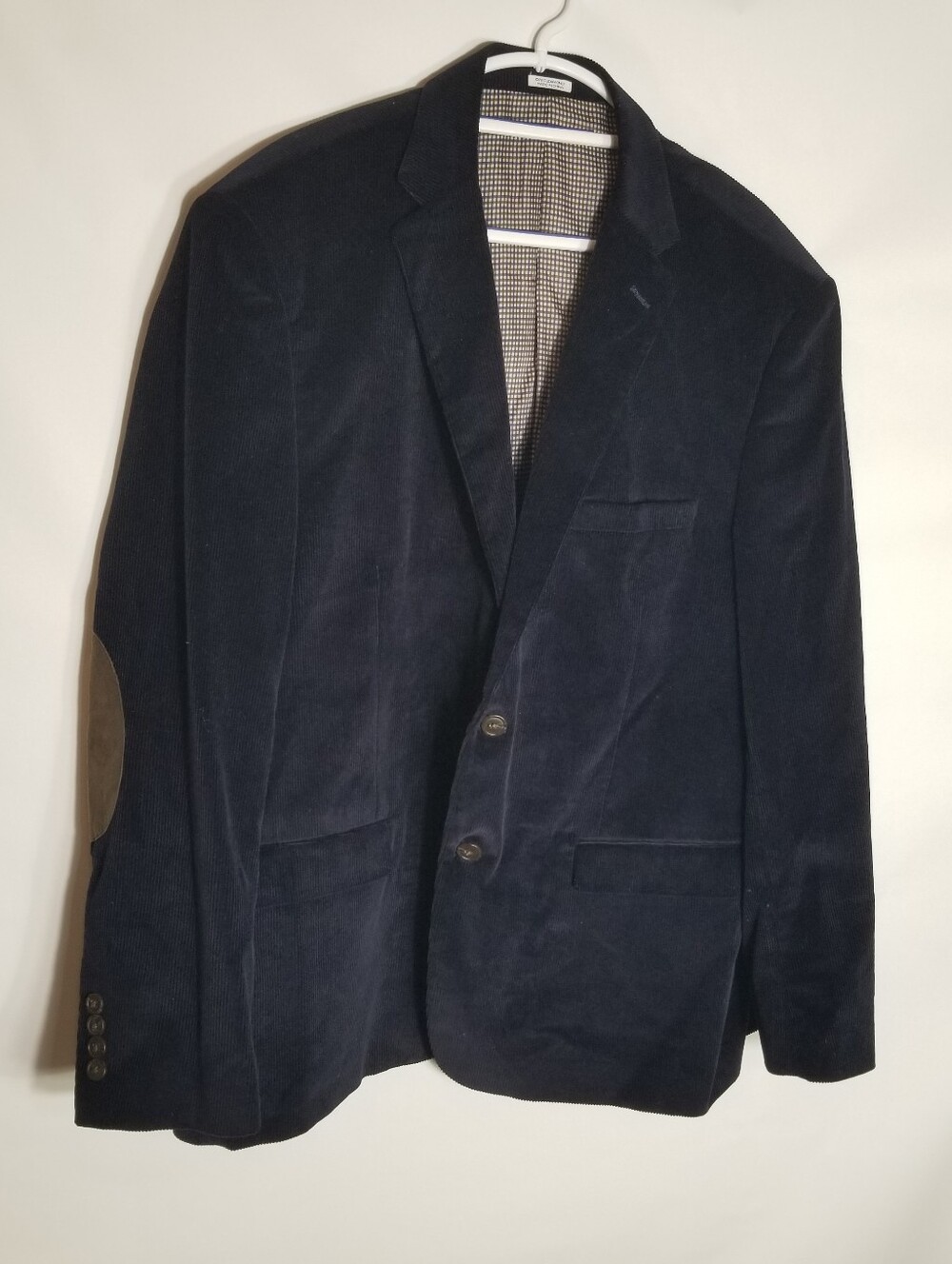 Saddlebred Corduroy Blazer Men's 50R Navy Blue Sports Coat Jacket 100% Cotton